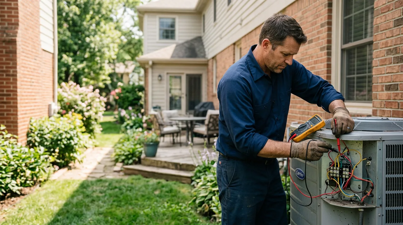 HVAC technician working near Pleasureville, KY